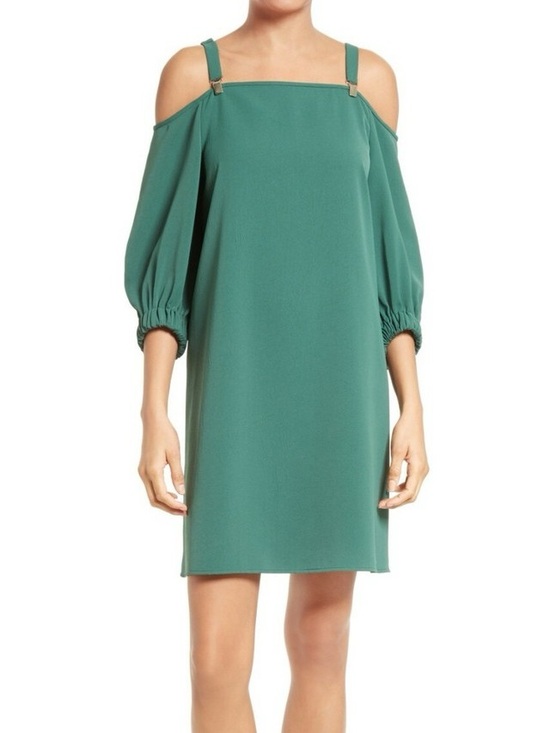 Tibi Dresses & Skirts - Tibi Juniper Green Cold Shoulder Suspender Strap Mini Dress Size 2
